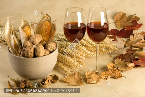 秋季葡萄酒裝飾