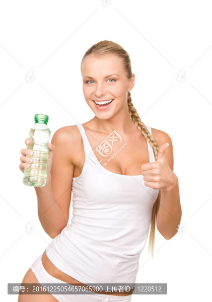 美女帶瓶水