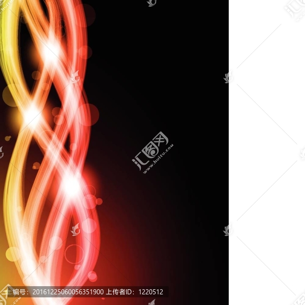 黑色背景上的彩色波浪