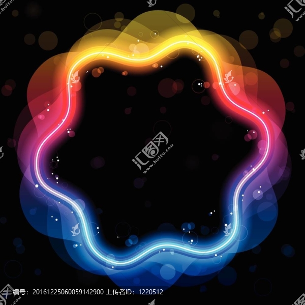 彩虹設計元素邊界的火花和漩渦。