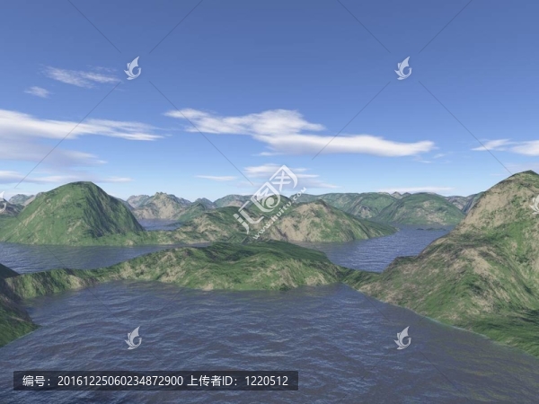 計(jì)算機(jī)生成山地湖景