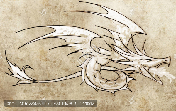 紋身藝術(shù)素描；龍紋畫(huà)