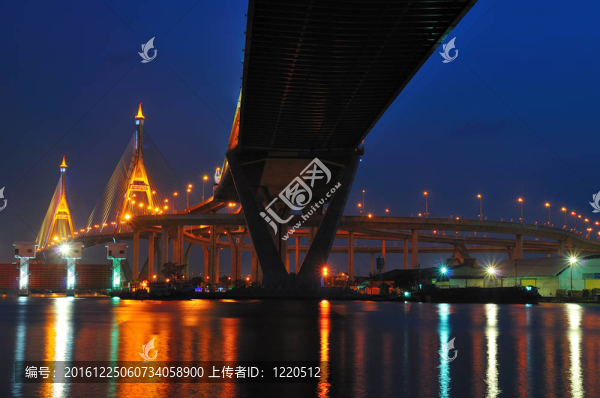 泰國泰橋；也被稱為工業(yè)環(huán)路泰國橋。這座橋橫跨湄南河的兩倍。