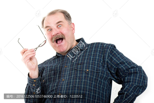 戴眼鏡的老人肖像