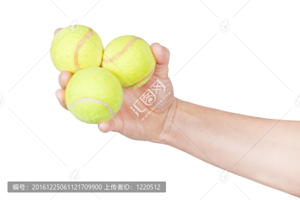 他手中的網(wǎng)球。