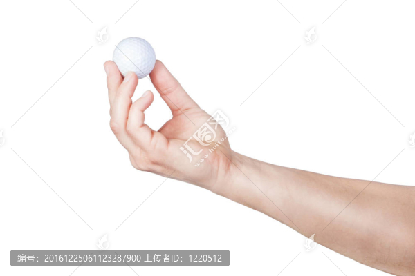 他手中的高爾夫球。