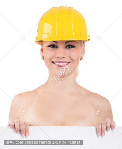 帶空白的年輕女人