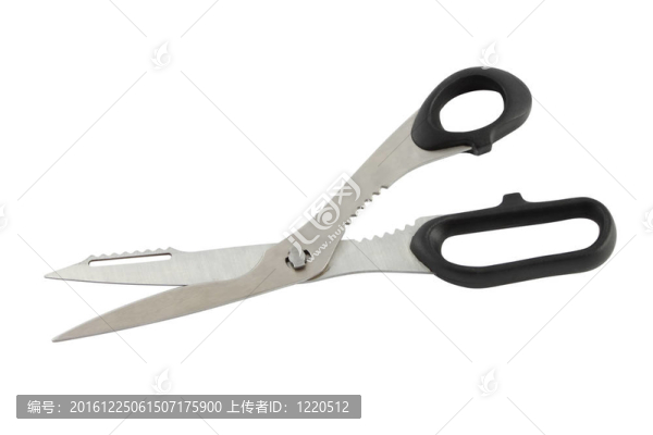 黑色塑料手柄剪刀。