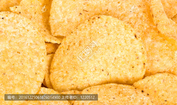 玉米薯片特寫。