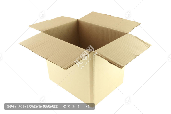 打開紙箱框透視白色背景。