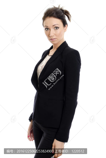 漂亮的黑發(fā)女孩驚訝。白色隔離。
