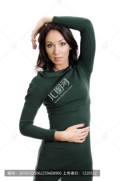 美麗的時裝模特。白色隔離。