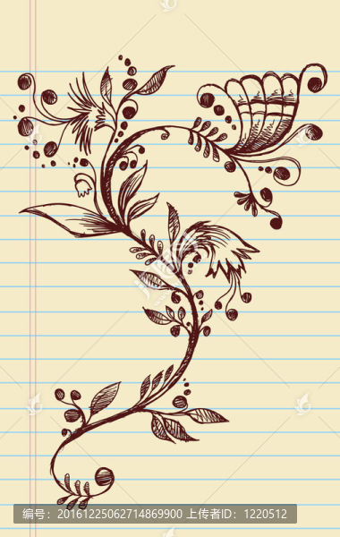 Sketchy,Doodle,Flowers和藤