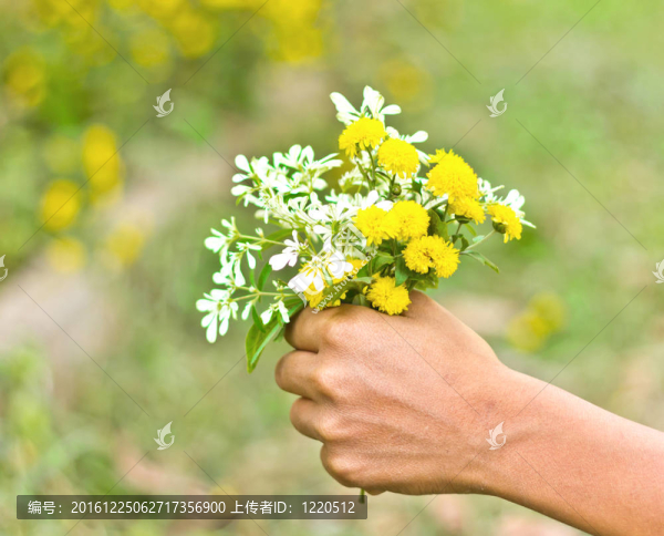 手上的花