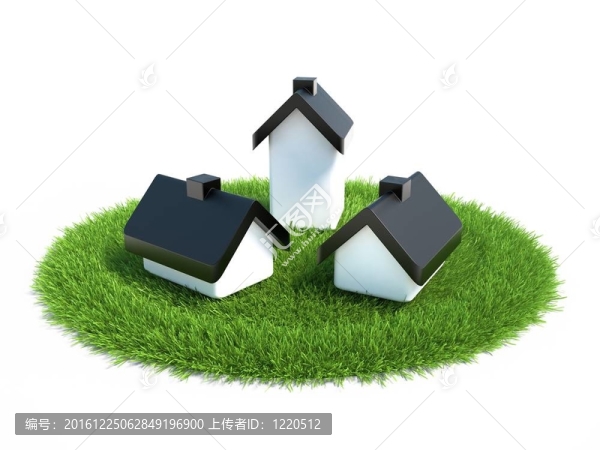 房子位于草地上象征著房屋建設(shè)用地