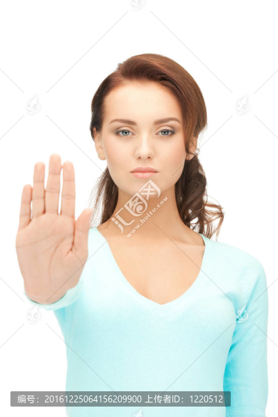 女人做停止手勢(shì)