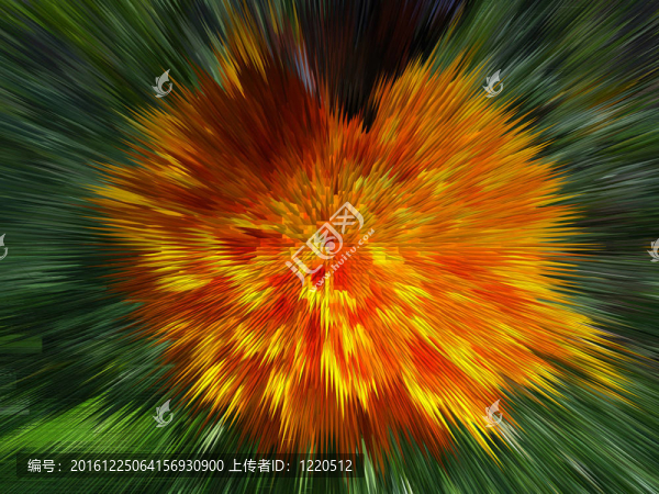 橙色和綠色爆炸
