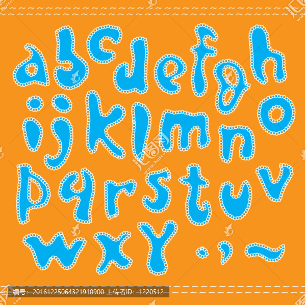 藍色的字母。
