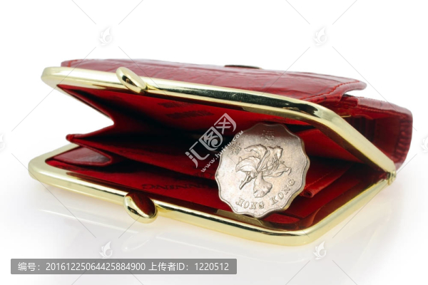 紅色的錢包和香港元