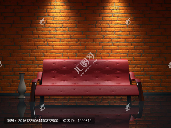 紅色的皮革沙發(fā)