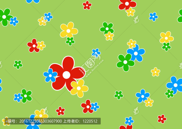 彩色花卉無縫圖案