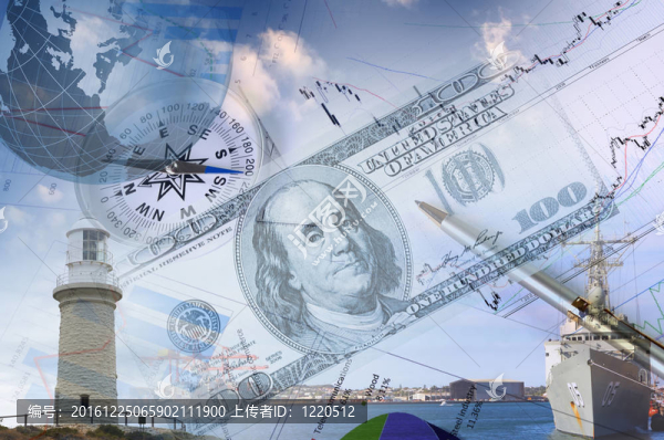 金融圖表與背景燈塔