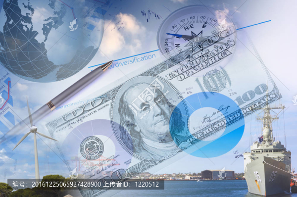 金融圖表與背景燈塔