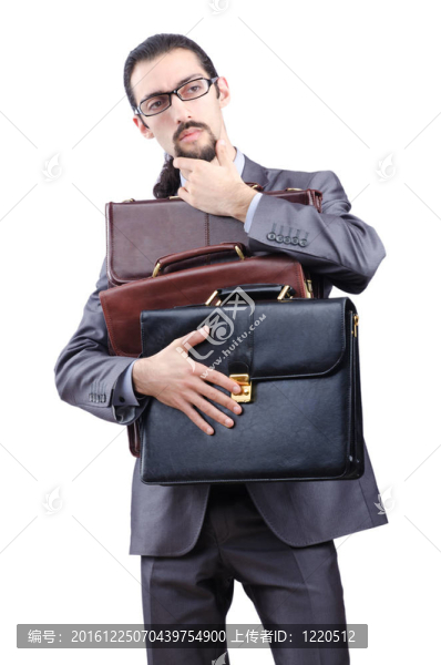 商人與公文包白色
