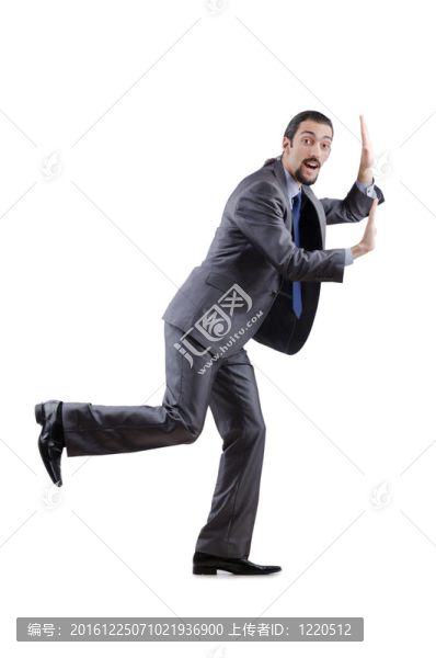 商人推開虛擬障礙