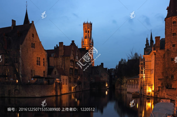 布魯日rozenhoedkaai夜景