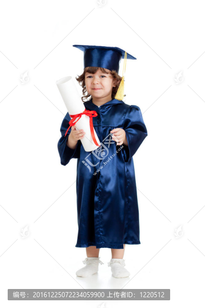 可愛的孩子在院士衣服卷