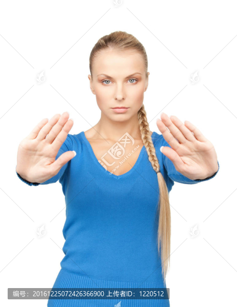 女人做停止手勢(shì)