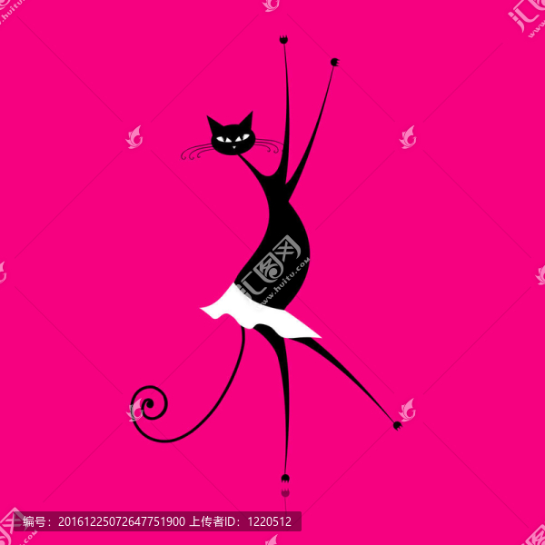 優(yōu)雅的貓舞；插畫為您設計