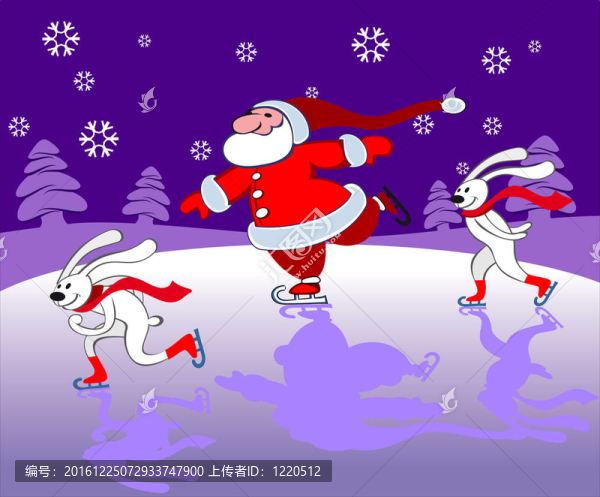 Santa和兔子滑冰