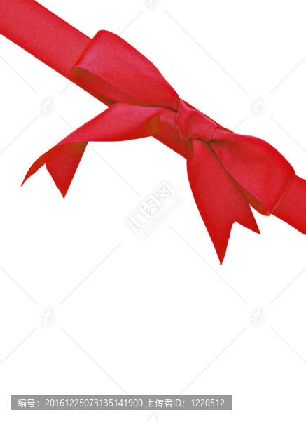 垂直的紅色絲帶
