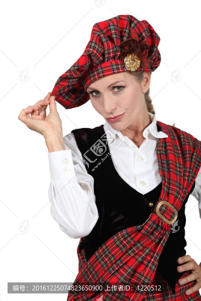 穿著蘇格蘭服裝的女人