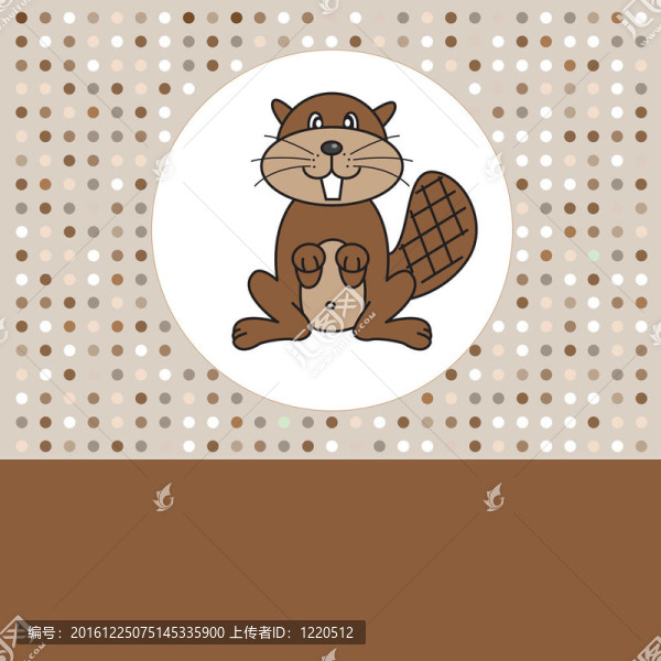 賀卡。海貍