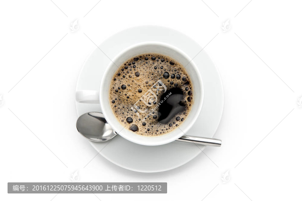 帶勺子的咖啡杯
