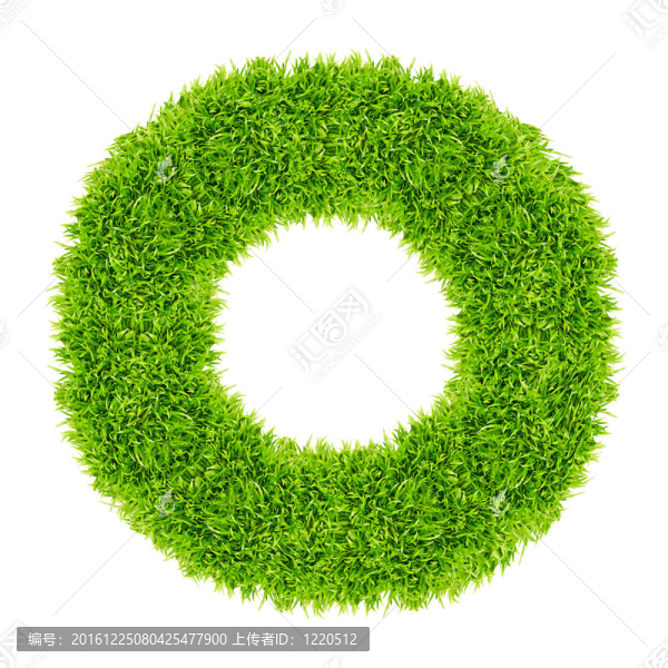 綠色的草圈架孤立在白色背景