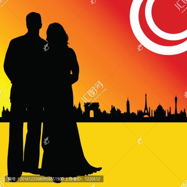 婚禮與城市插畫