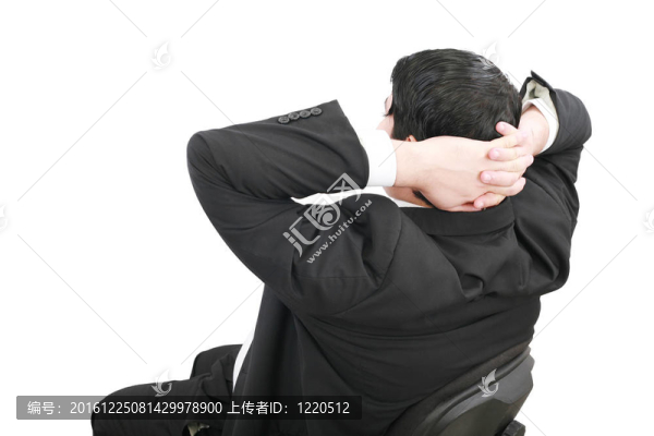 商人的生意松弛。白色背景隔離
