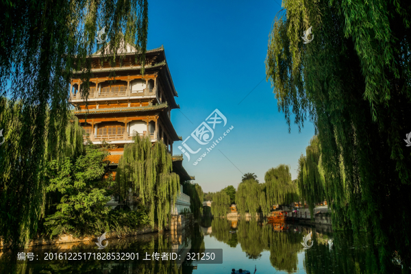 臺(tái)兒莊古城水景建筑風(fēng)光
