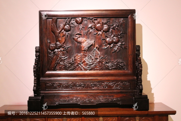 紫檀雕,插屏