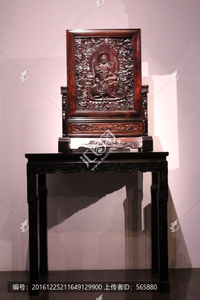 紫檀雕,插屏,方桌