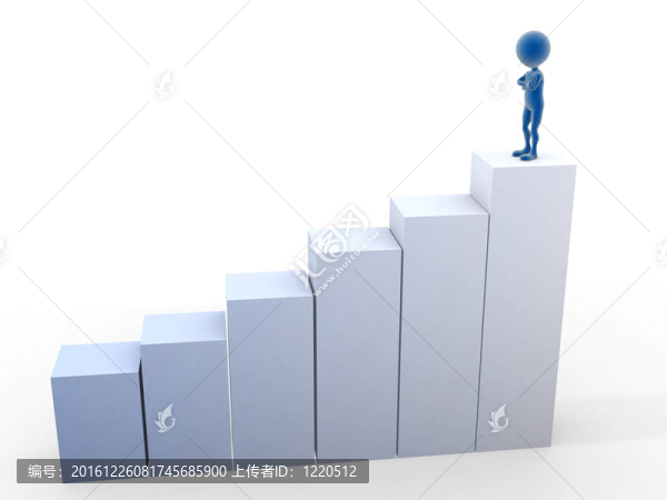 男子在頂部概念3D渲染。