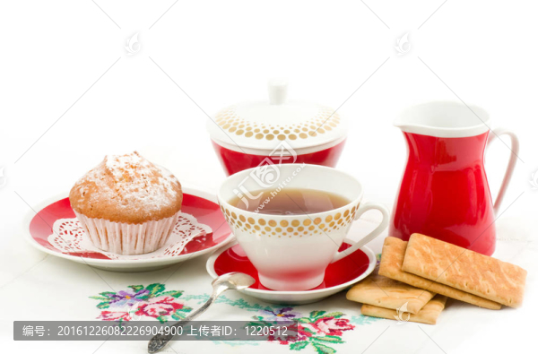 紙托蛋糕精美的茶具