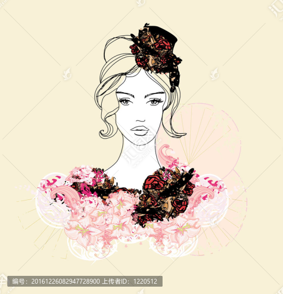 抽象美女海報