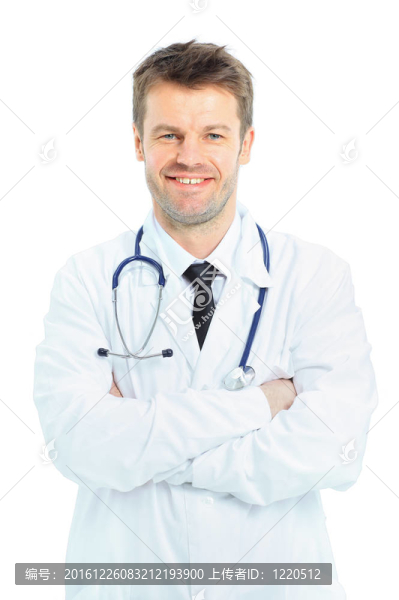 醫(yī)生用聽診器的人微笑