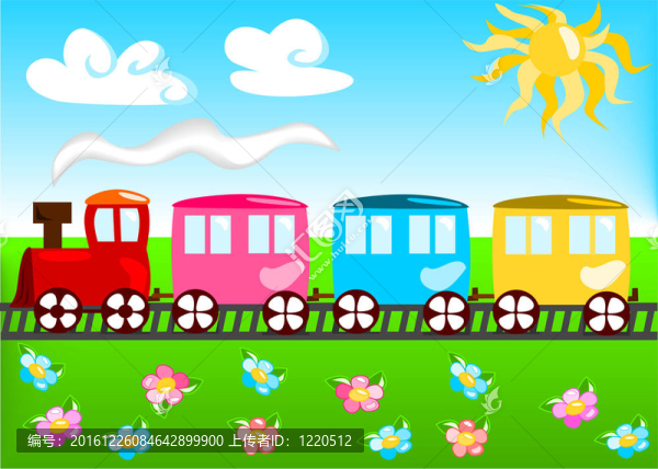 火車卡通插畫