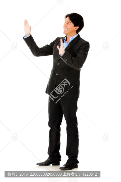 商人手觸摸